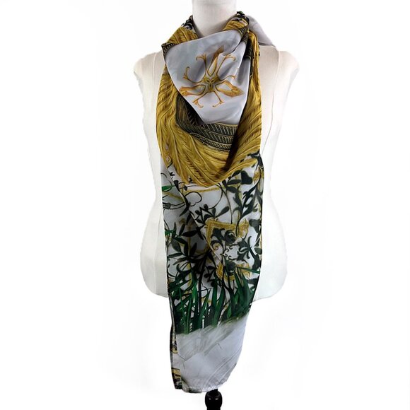 Angel Garden Semi-Sheer Chiffon X Large Square Scarf - Picture 9 of 11